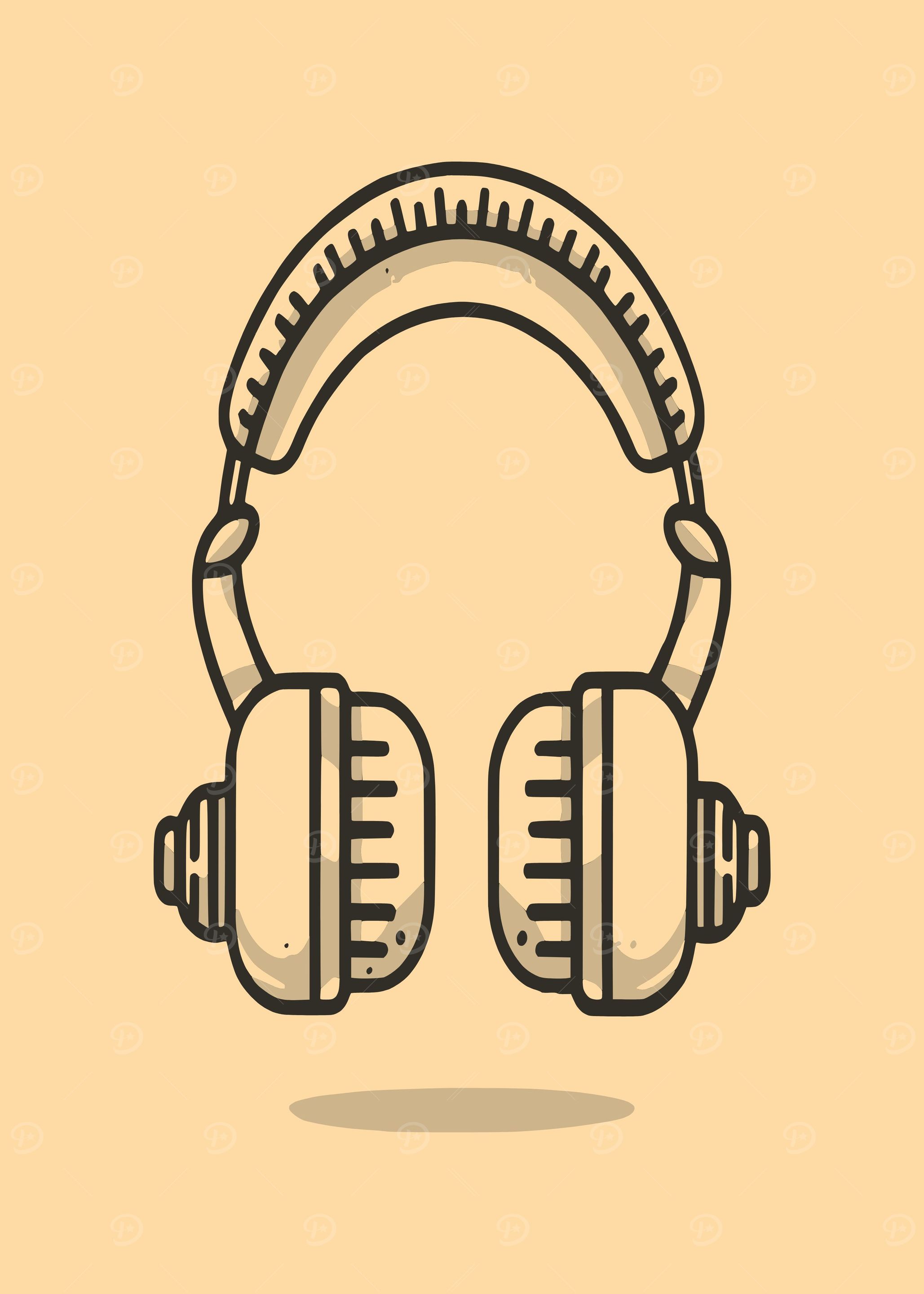 Line art of a headphone