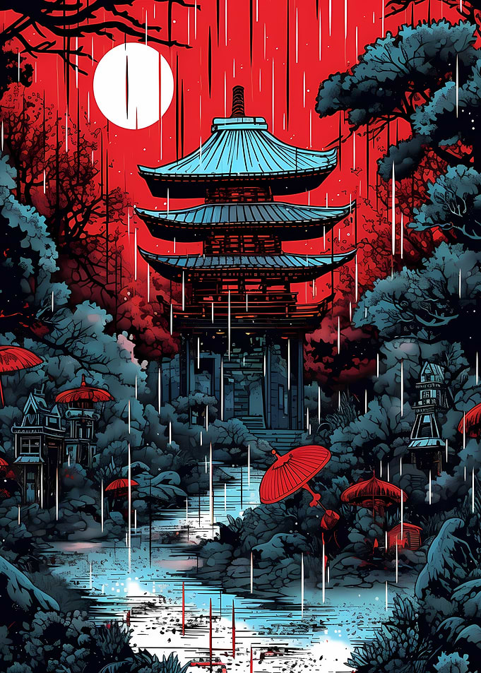 Red night in Japan