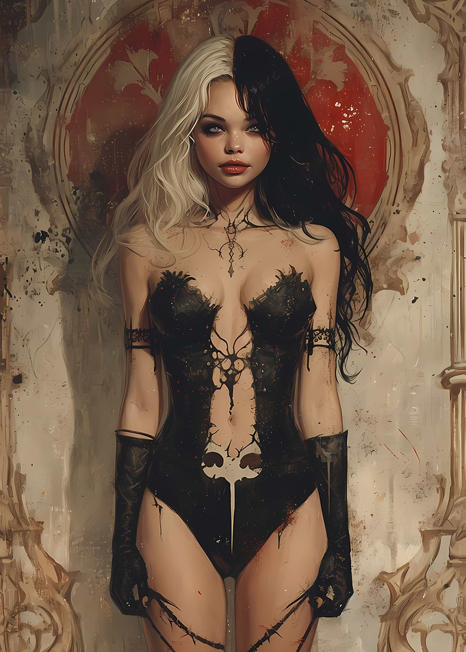 Vintage Goth Girl Retro