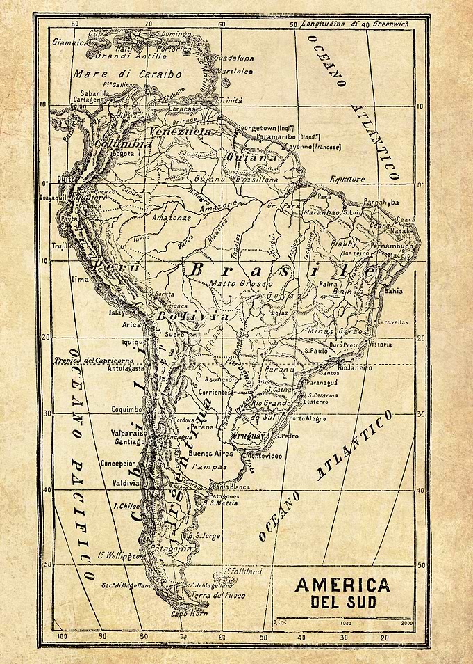 south america map