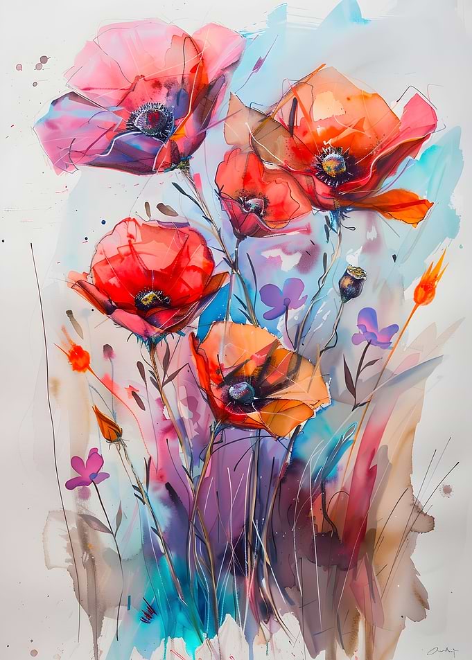 Wild Flowers Watercolor