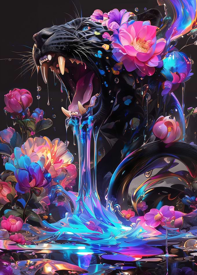 Floral Panther Fury