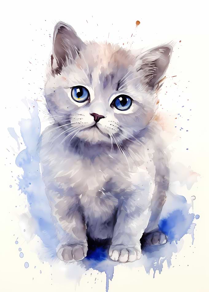 Cat in Watercolor