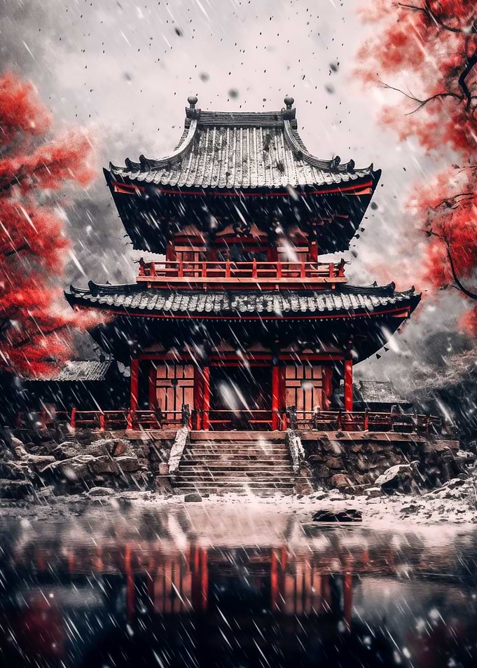 Japanese Snow Temple