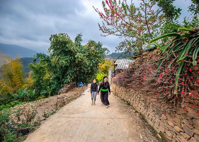 Ethnic woman on the road