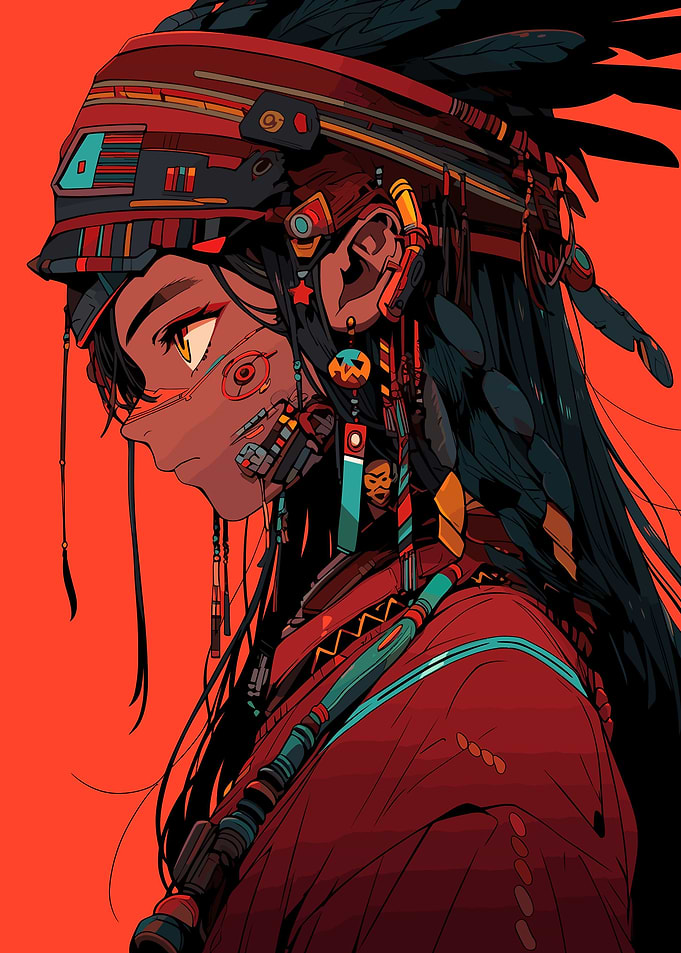 Cyberpunk Indigenous Girl