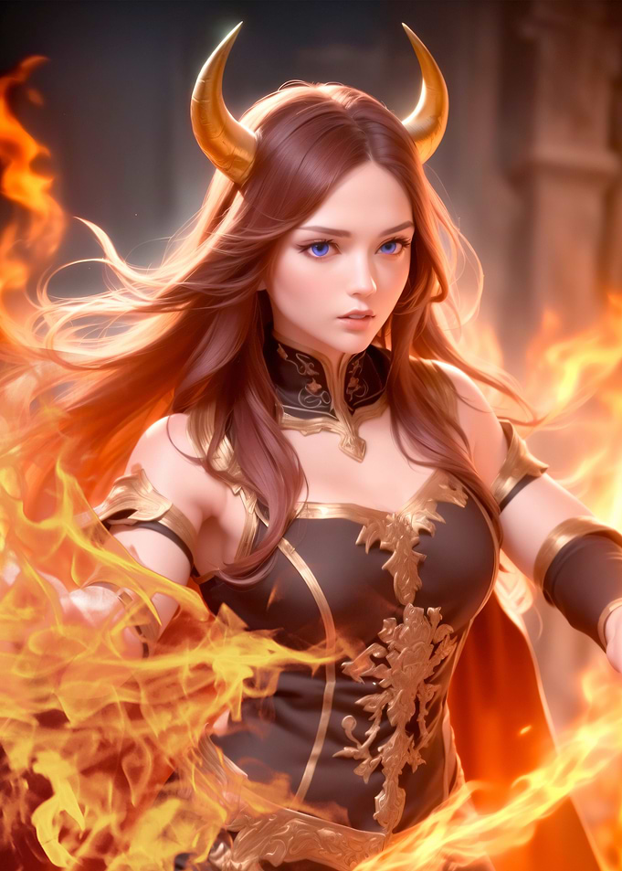 Fire Anime Girl