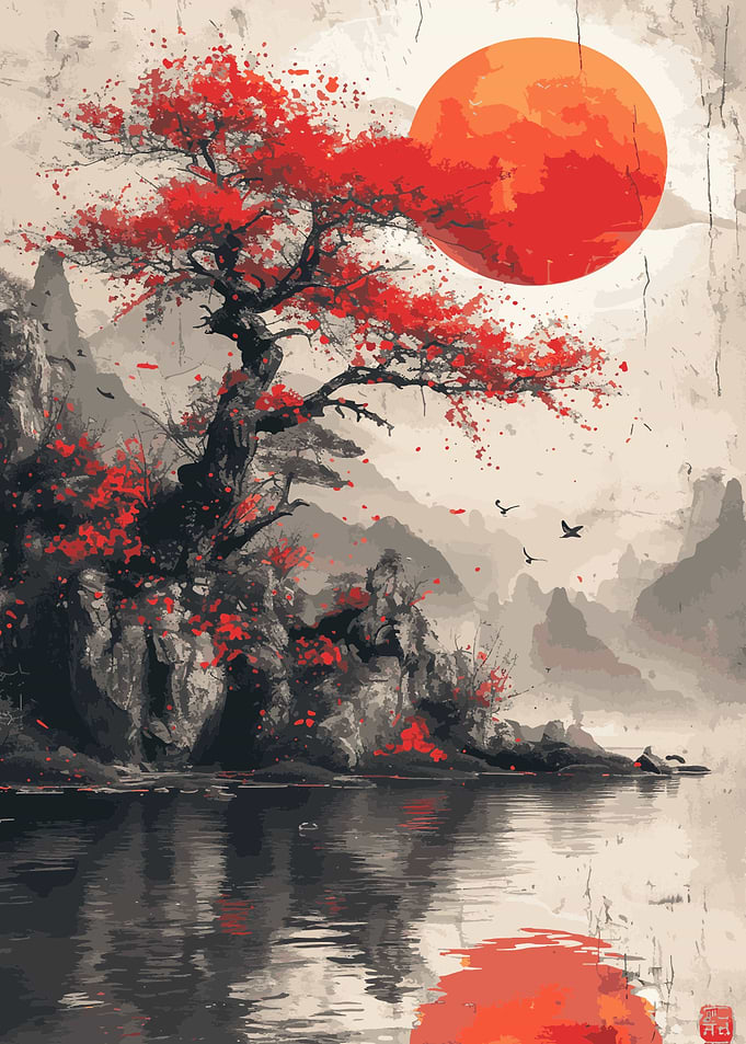 vintage japan landscapes