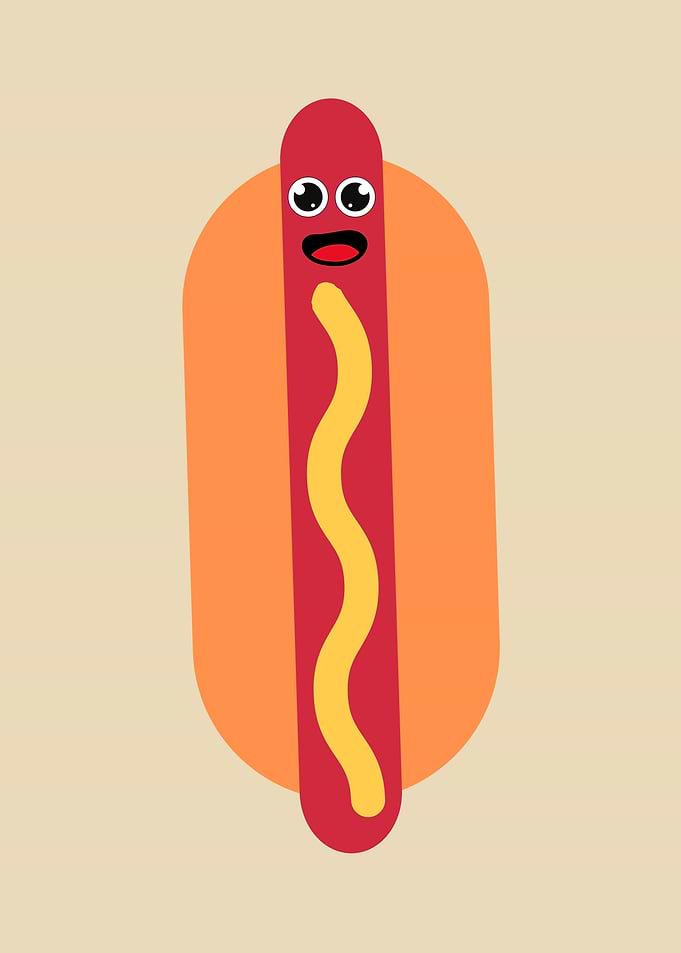 cute hot dog