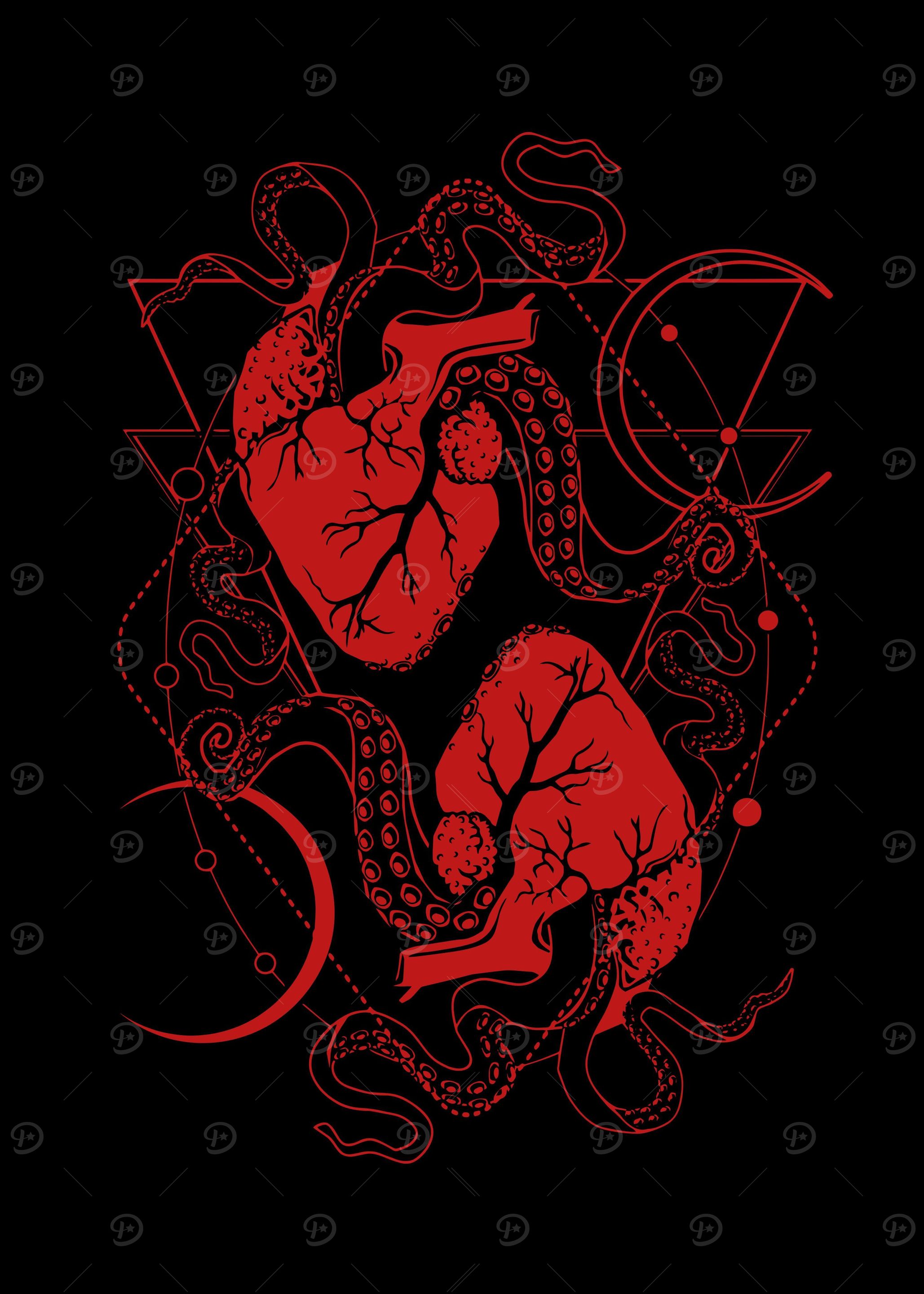 red heart dark