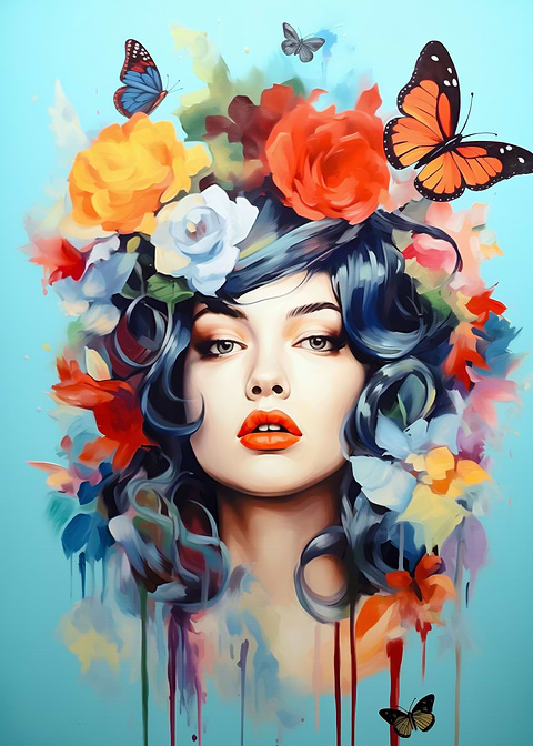 Floral Fantasy — living room metal wall art