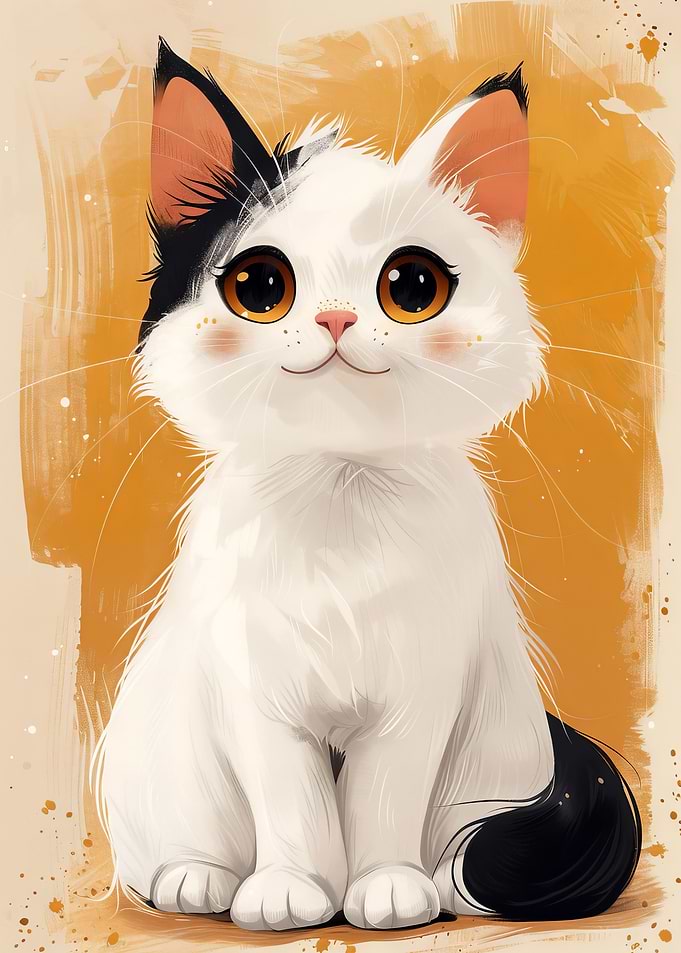 Cute White and Black Cat