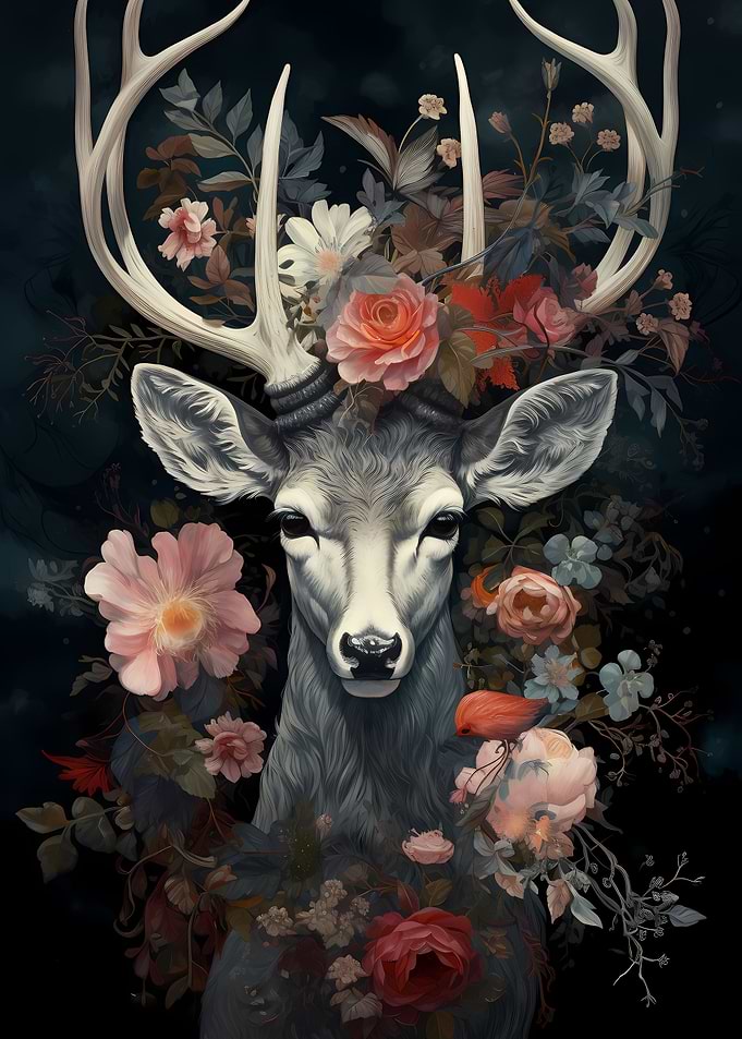 Deer Oil Painting