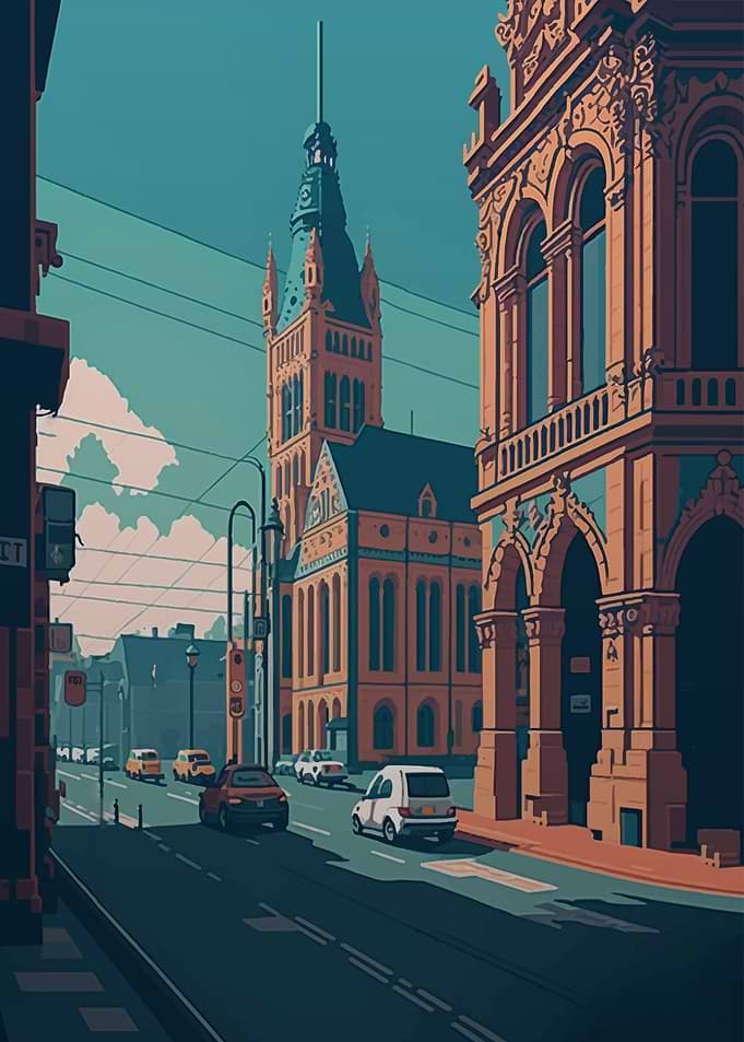 Stuttgart City Pixel Art