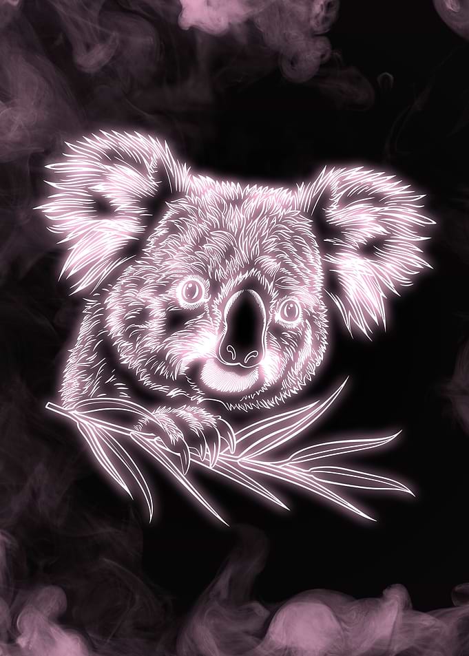 Koala Neon Pink Light