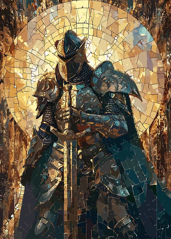 Paladin Warrior Mosaic