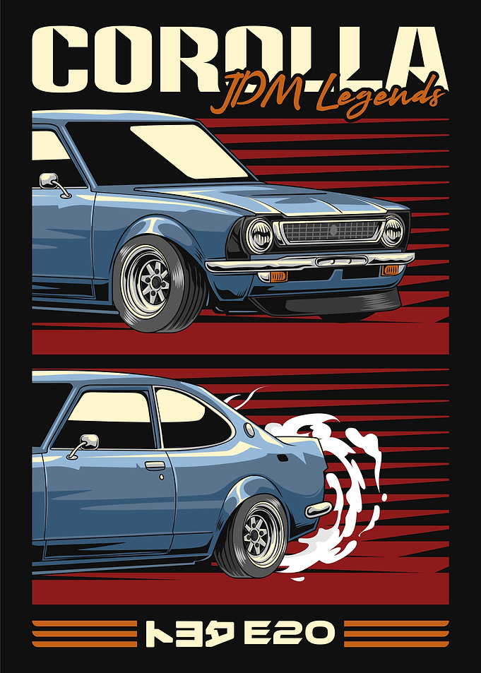 Retro Corolla E20 Car