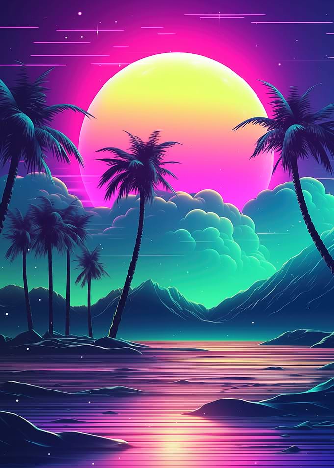 Abstract Synthwave Cosmos