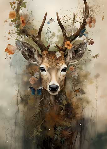 Deer Oil Painting