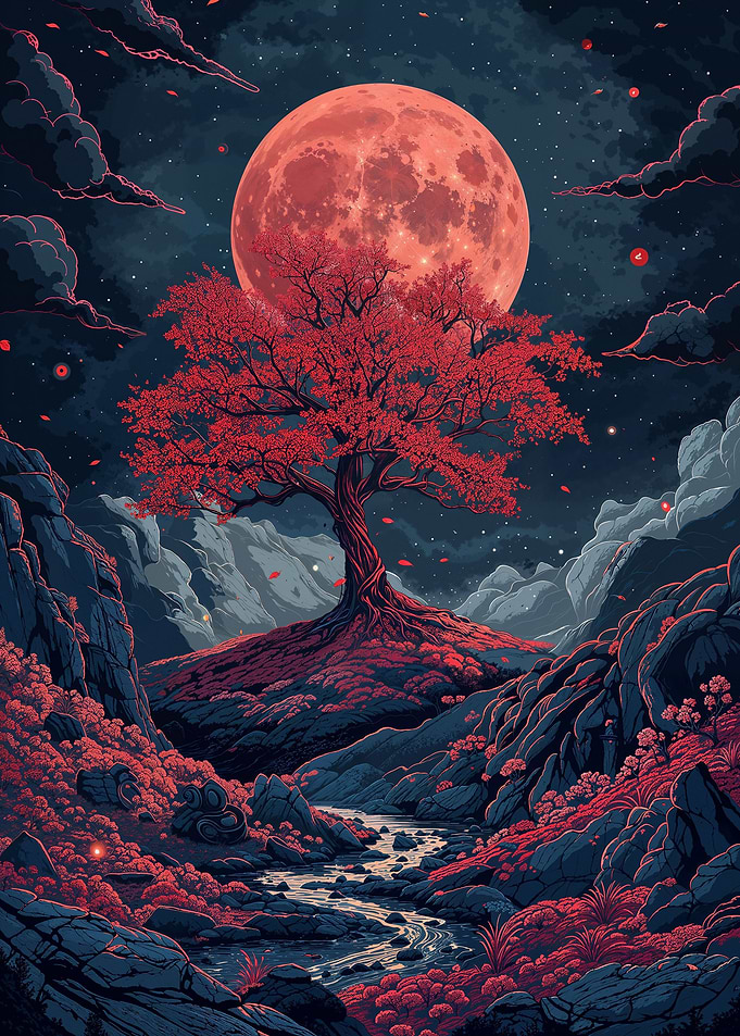Japanese Floral Landscape