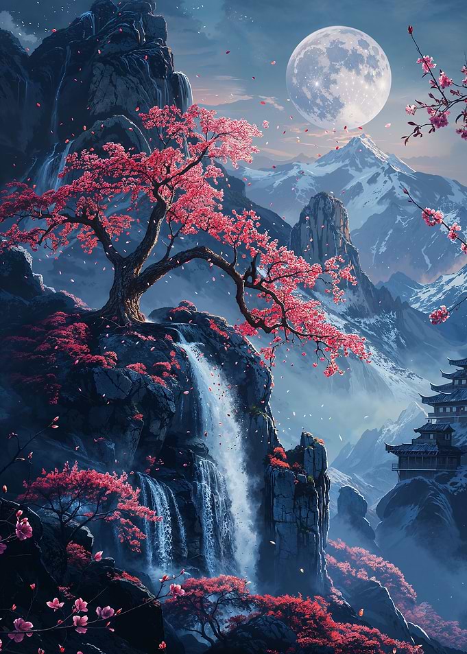 Japanese Floral Landscape