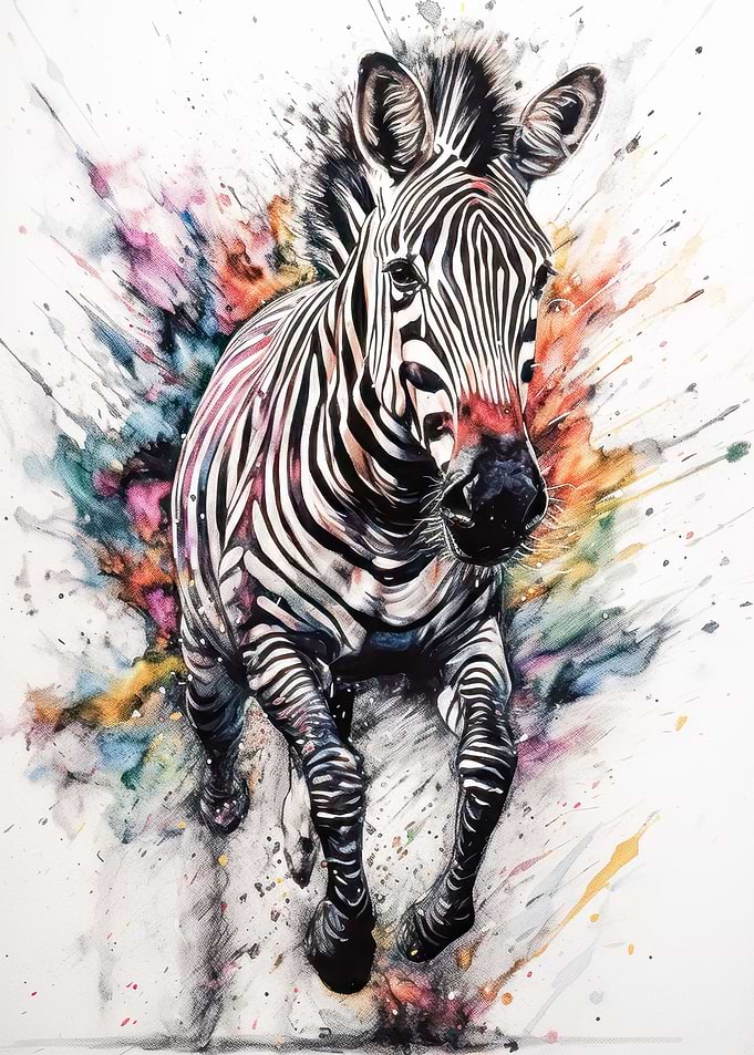 Zebra Abstract Watercolor