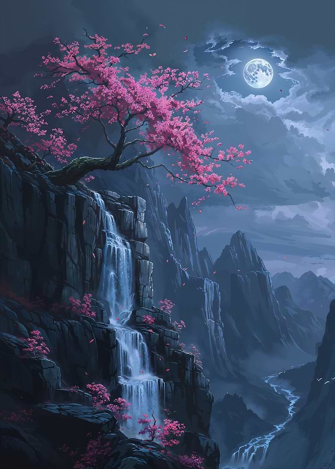 Japanese Floral Landscape