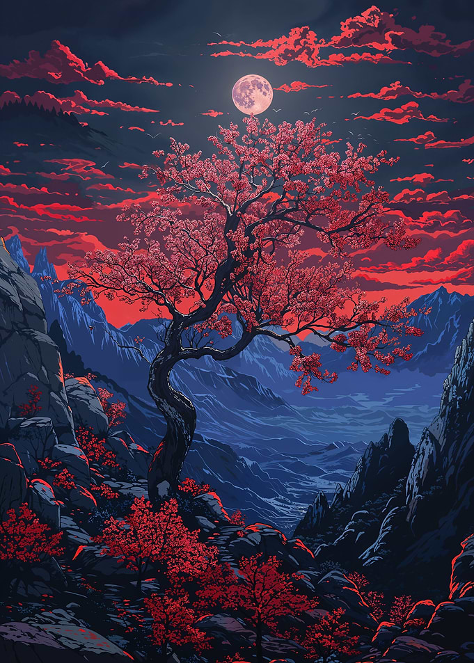 Japanese Floral Landscape