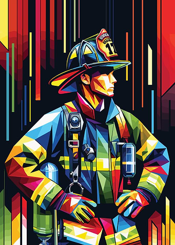 Firefighter wpap pop art