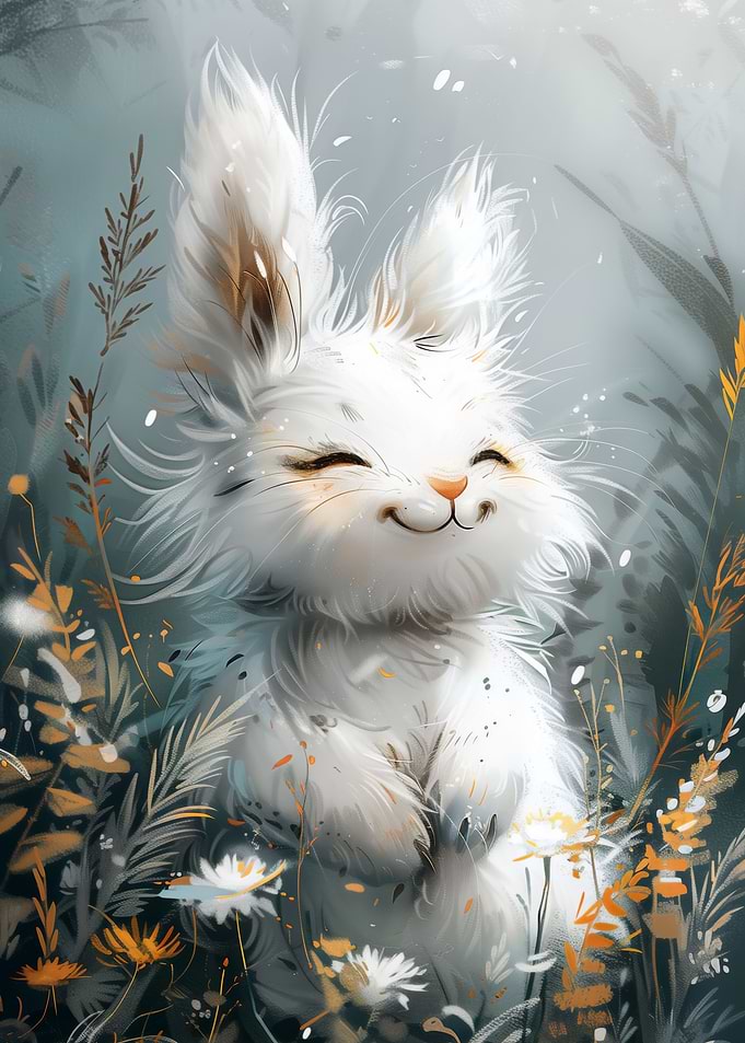 Cute White Bunny