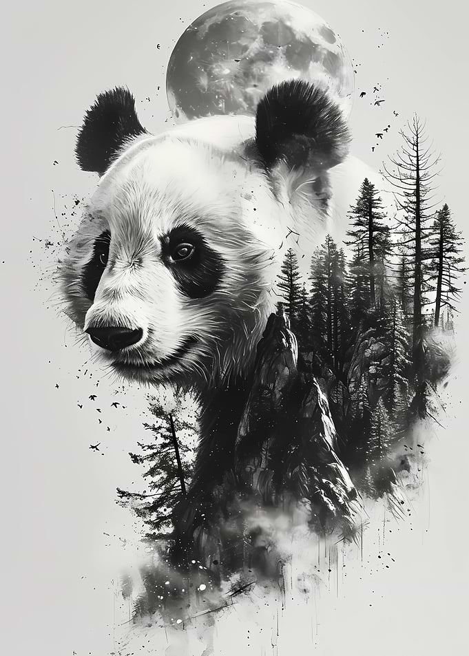 Panda Double Exposure