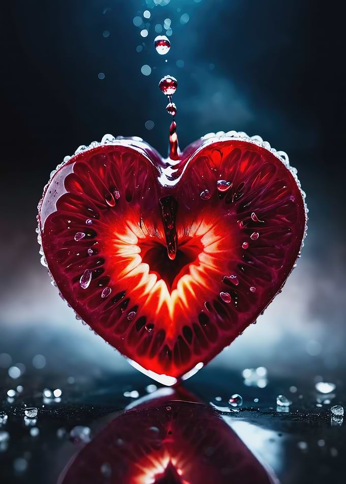 Heart Strawberry Slice