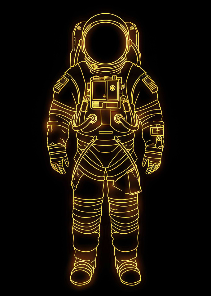 Astronaut Golden Neon