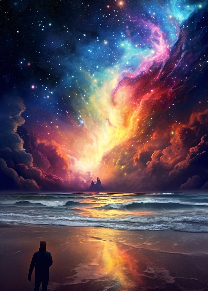 Starry Shoreline Solitude
