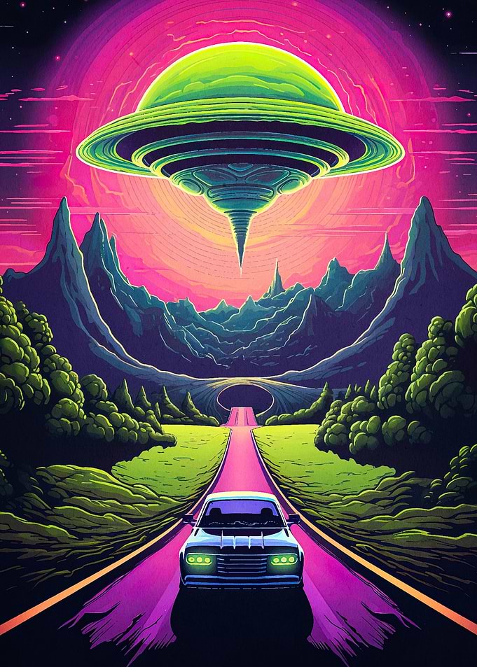 cosmic night drive retro