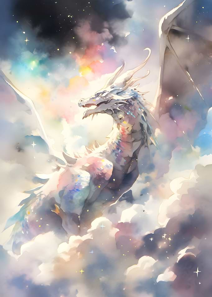 Majestic Dragon In Clouds