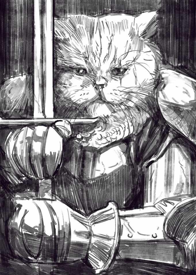 Vintage warrior cat