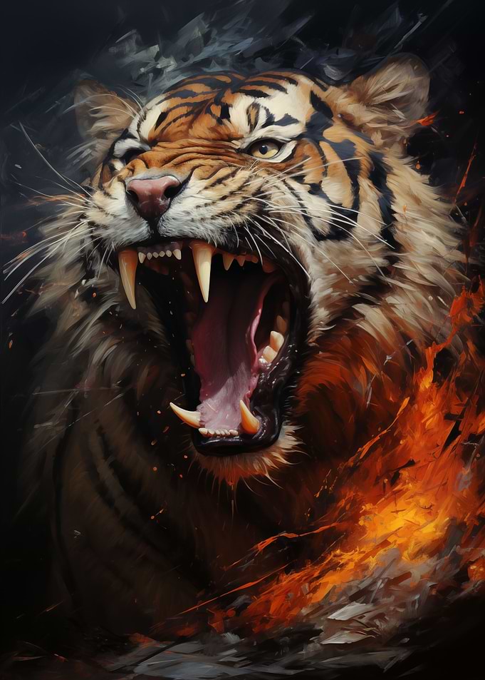 Tiger Acrylic Painting 1