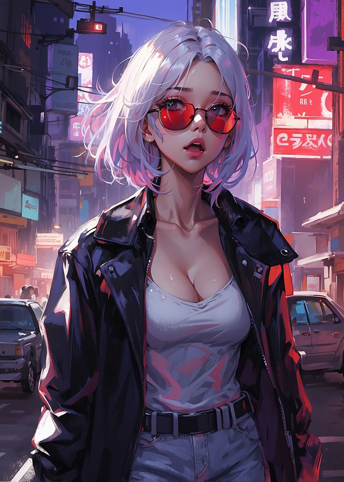 Purple Short hair Girl