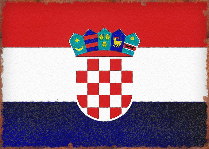 croatia vintage flag