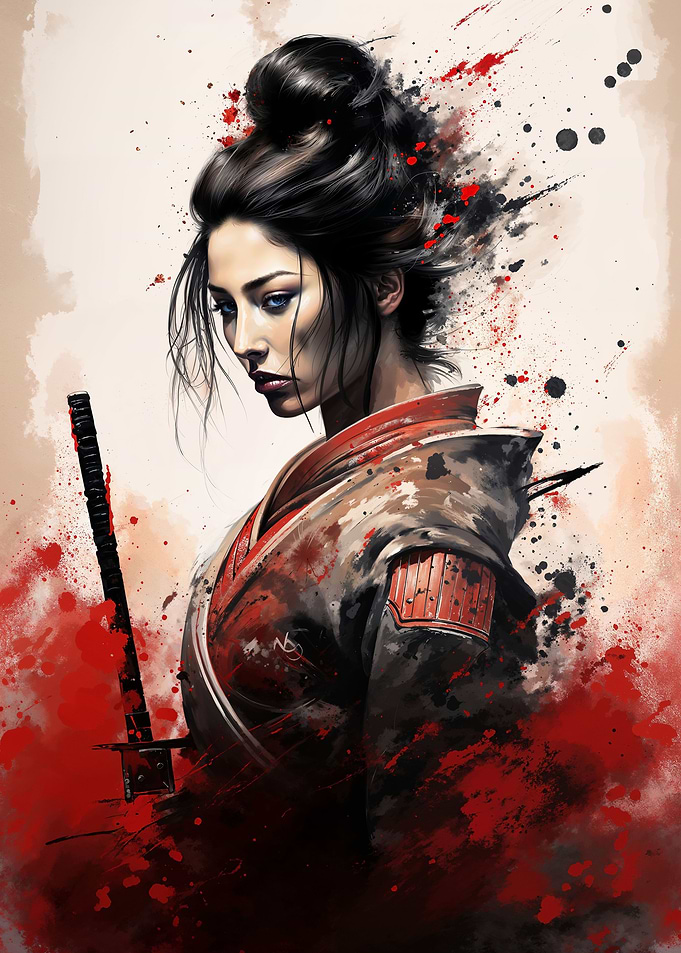 Japanese Geisha Samurai