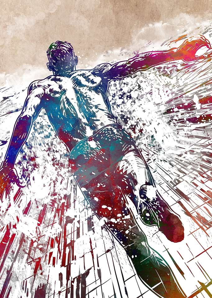 Swimming sport art