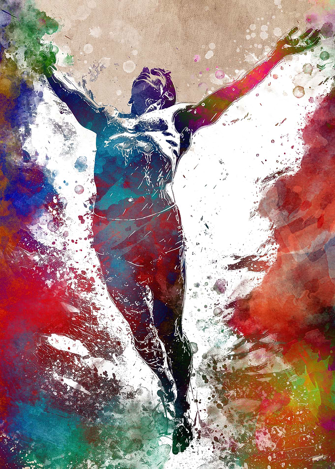 Swimming sport art