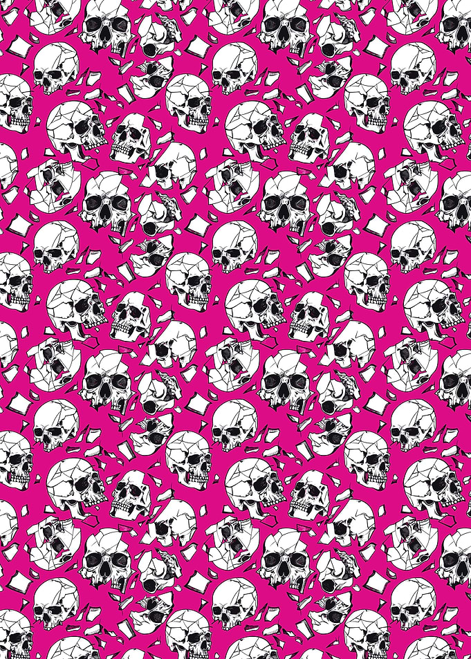 Skulls With Pieces Pink