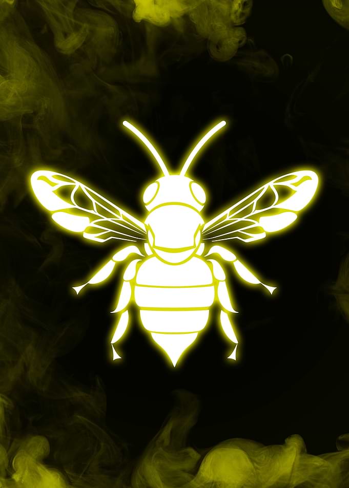 Glowing Yellow Bee Neon