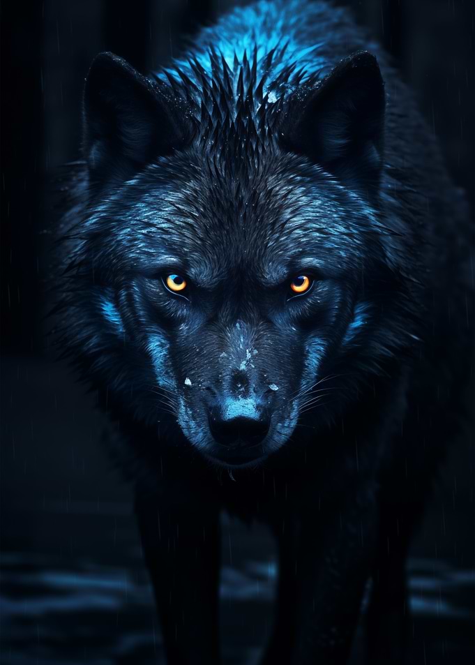 black Wolf orange eyes