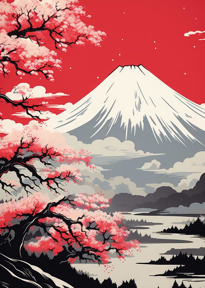 Japanese Mountain Ink Wash