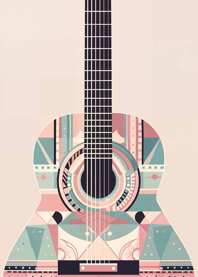 Pastel Guitar Bauhaus