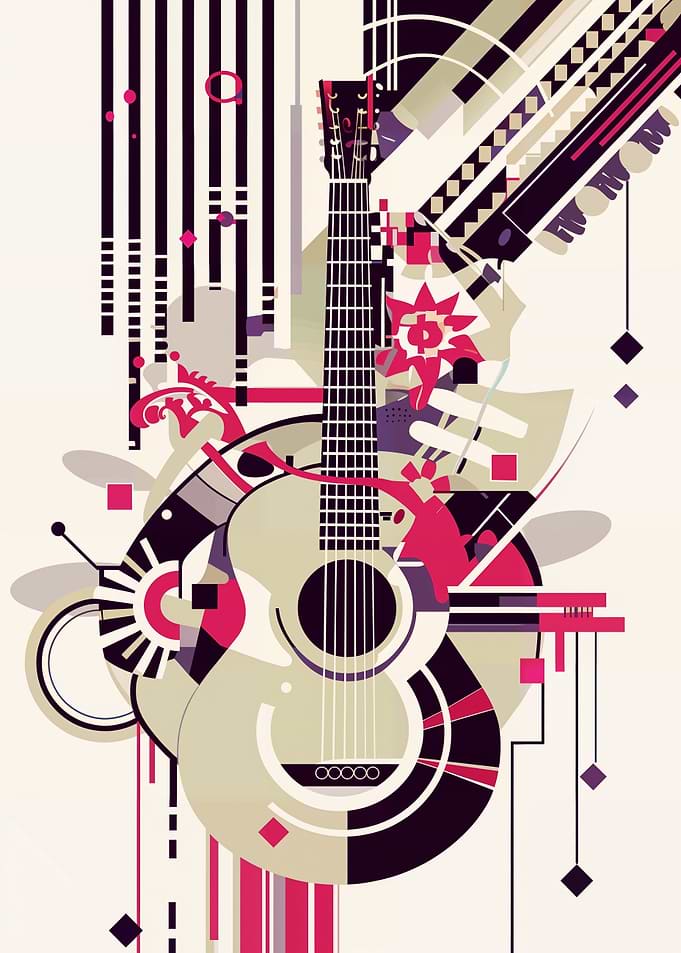 Abstract Guitar Bauhaus