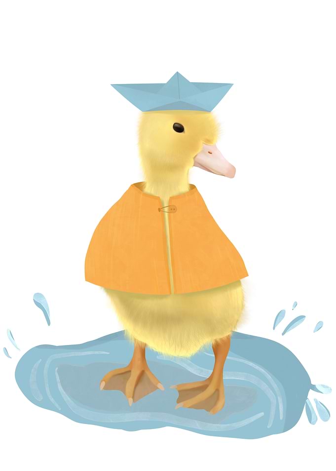 Cute Rainy Day Duckling